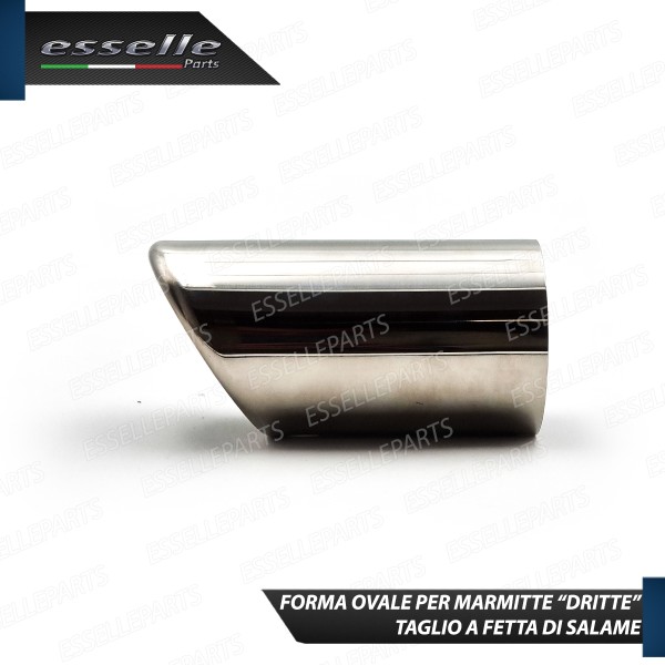 Terminale di scarico cromato rotondo per marmitte dritte con diametro di 70 mm