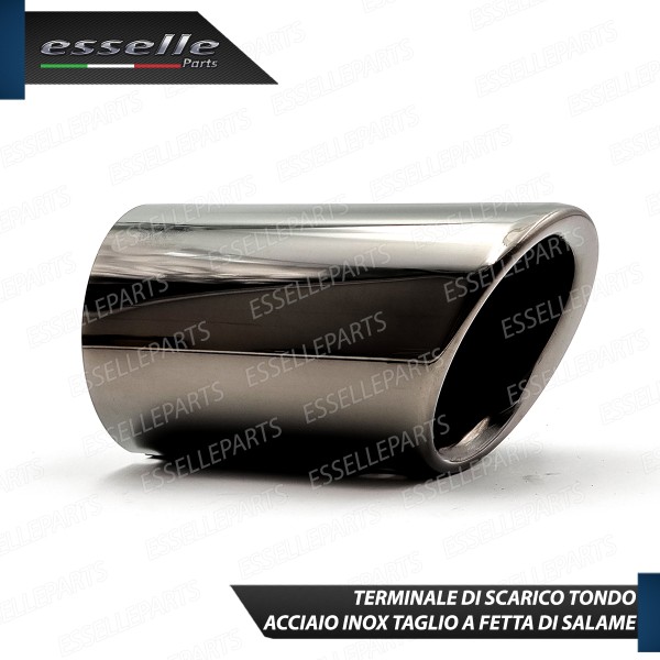 Terminale di scarico brunito rotondo per marmitte dritte con diametro di 65 mm