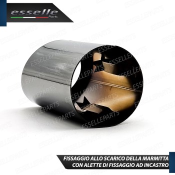 Terminale di scarico brunito rotondo per marmitte dritte con diametro di 65 mm