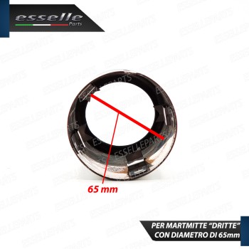 Terminale di scarico brunito rotondo per marmitte dritte con diametro di 65 mm