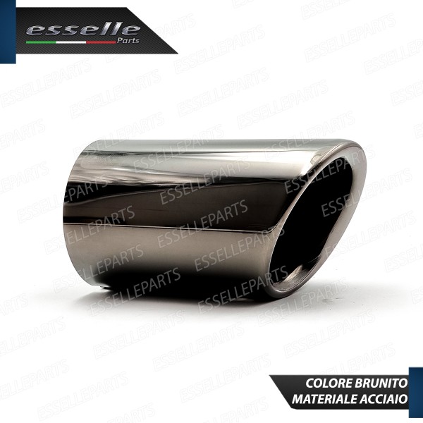 Terminale di scarico brunito rotondo per marmitte dritte con diametro di 65 mm