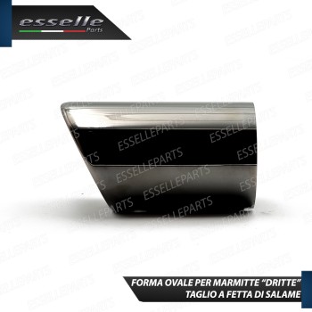 Terminale di scarico brunito rotondo per marmitte dritte con diametro di 70 mm