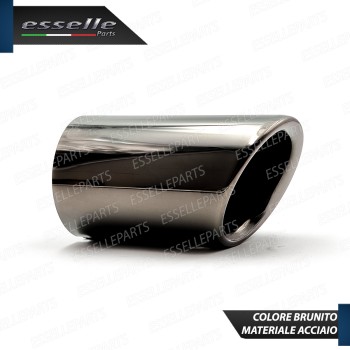 Terminale di scarico brunito rotondo per marmitte dritte con diametro di 70 mm