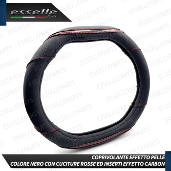 Coprivolante Cover Effetto Pelle Nero con cuciture Rosse per Peugeot 2008 MK2 II