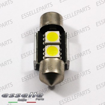 Lampada SINGOLA LED Siluro da 2 LED Canbus 31mm 6000K bianco ghiaccio