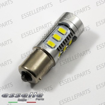 Lampada SINGOLA P21W 15 LED con LENTE FRONTALE Canbus bianco ghiaccio