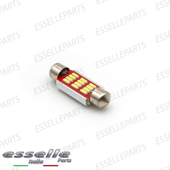 Lampade SINGOLA LED Siluro da 12 LED Canbus 36mm 6000K bianco ghiaccio