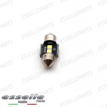 Lampada SINGOLA LED Siluro da 2 LED Canbus 28 mm 6000K bianco ghiaccio