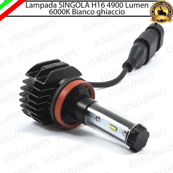 Lampada SINGOLA full LED H16 4900 LUMEN canbus 6000K bianco ghiaccio