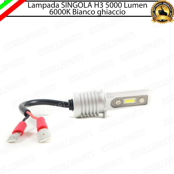 Lampada SINGOLA FULL LED COMPATTA H3 5000 Lumen Canbus 6000K Bianco Ghiaccio
