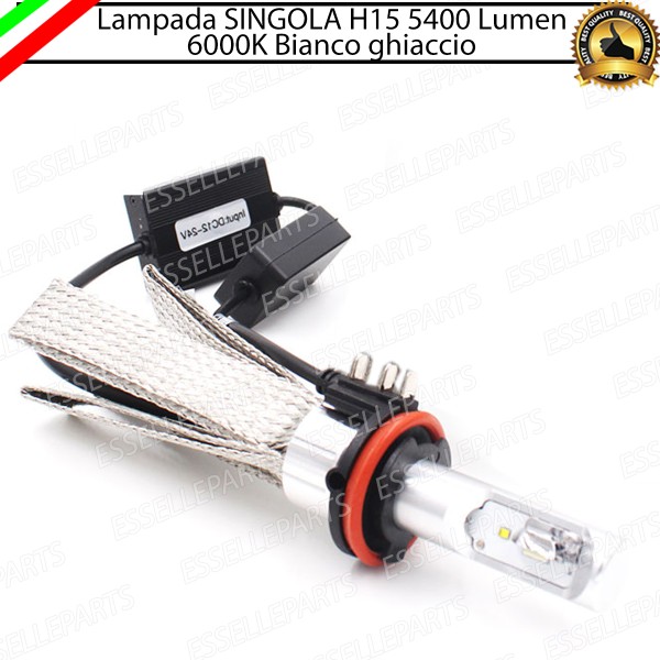 Lampada SINGOLA FULL LED H15 LED 5400 LUMEN Canbus 6000K Bianco Ghiaccio