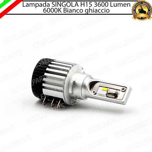 Lampada SINGOLA LED H15 3600 CANBUS LUMEN 6000K Bianco Ghiaccio