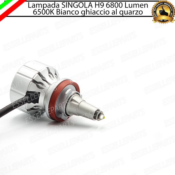Lampada SINGOLA LED H9 Monoled al quarzo 6800 Lumen 6500k bianco ghiaccio