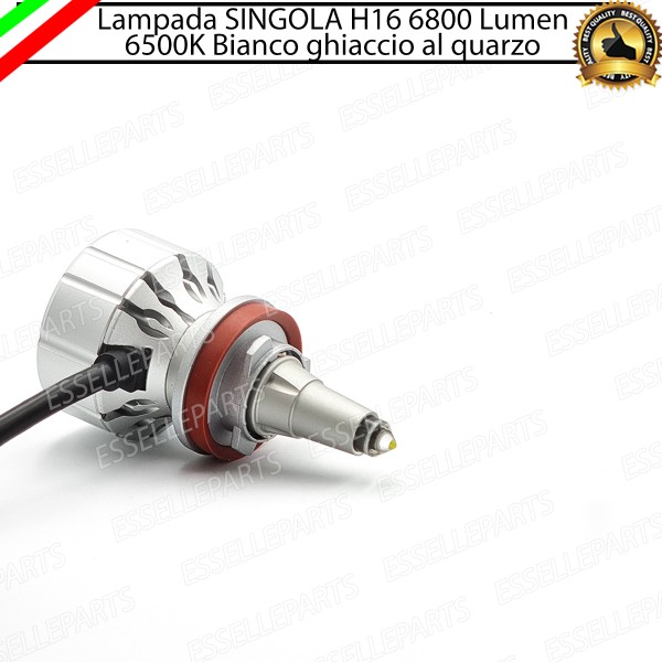Lampada SINGOLA LED H16 Monoled al quarzo 6800 Lumen CANBUS 6500K bianco ghiaccio