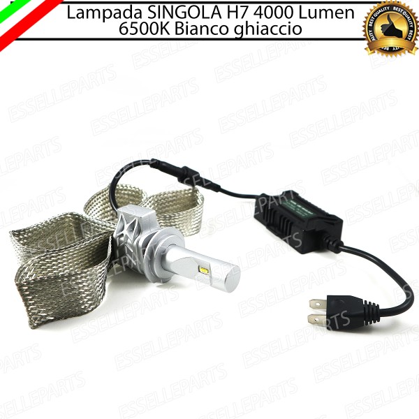 Lampada SINGOLA LED H7 4000 LUMEN Canbus 6500K Bianco Ghiaccio