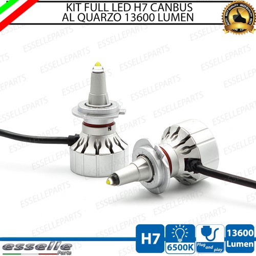 1x Lampada Full LED H7, Luce Potente Bianco Ghiaccio 6500K 4000LM