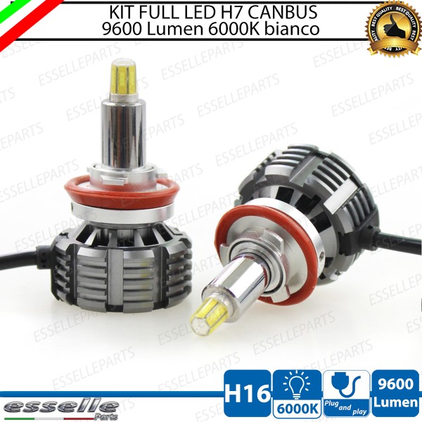 Kit FULL LED 360° H16 9600 LUMEN Canbus 6000K Bianco Ghiaccio