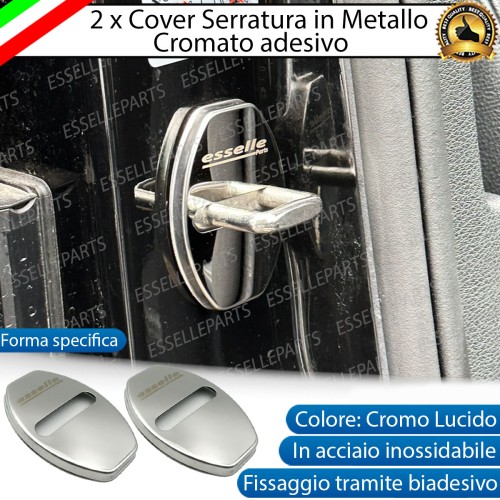2 X Cover Serratura Porte Adesivo in Metallo Cromato Lucido per Jaguar XF Restyling