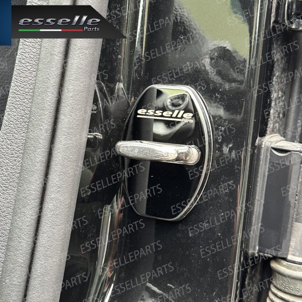 2 X Cover Serratura Porte Adesivo in Metallo Cromo Fume' per Audi A3 8Y