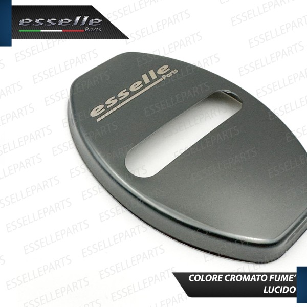 2 X Cover Serratura Porte Adesivo in Metallo Cromo Fume' per Audi A5 8T 8T Sportback
