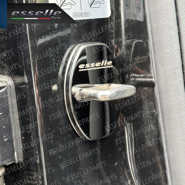 2 X Cover Serratura Porte Adesivo in Metallo Cromo Fume' per Audi A5 8T 8T Sportback