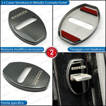 2 X Cover Serratura Porte Adesivo in Metallo Cromo Fume' per Audi A6 C5 C5 Avant