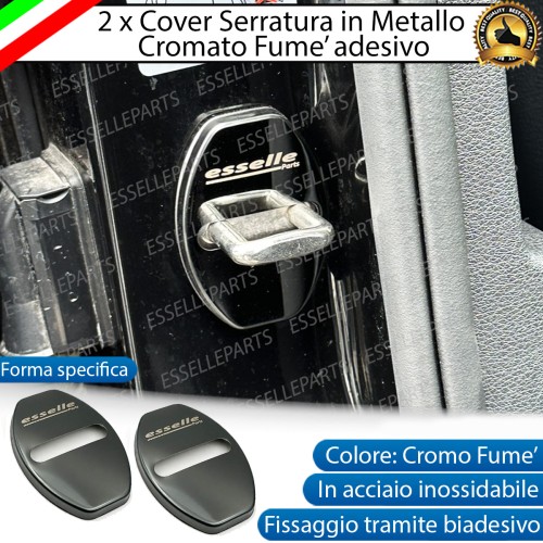 2 X Cover Serratura Porte Adesivo in Metallo Cromo Fume' per Seat Toledo 3