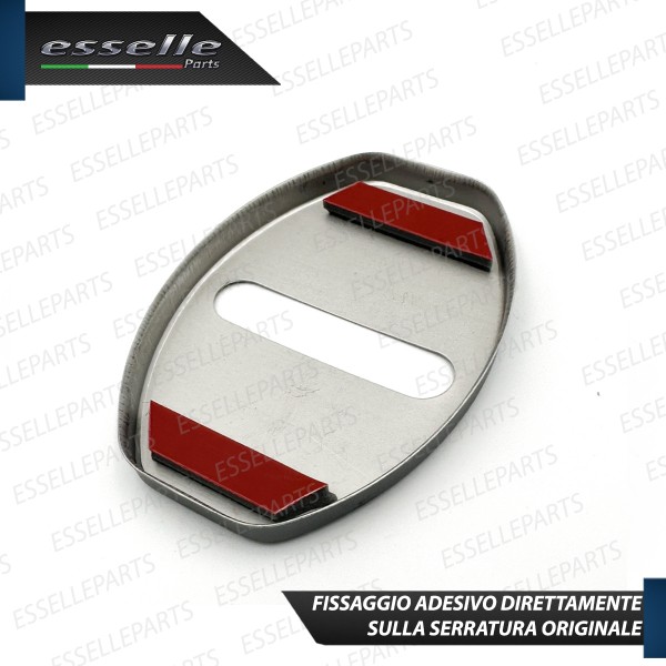 2 X Cover Serratura Porte Adesivo in Metallo Cromo Fume' per Skoda Yeti