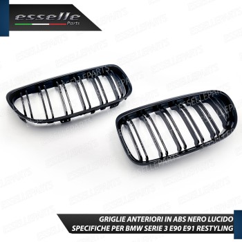Griglia Mascherina Calandra Bmw Serie 3 E90 E91 Restyling Nero Lucido Stile M