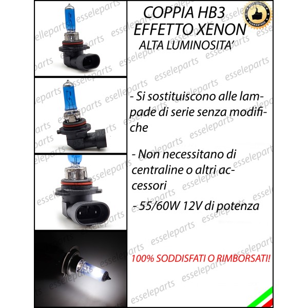 Coppia lampade Effetto xenon HB4 9006 Anabbaglianti MITSUBISHI LANCER 8