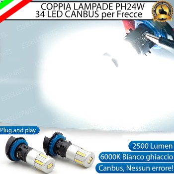Coppia lampade PH24W 34 LED Canbus 6000K bianco 2500 lumen