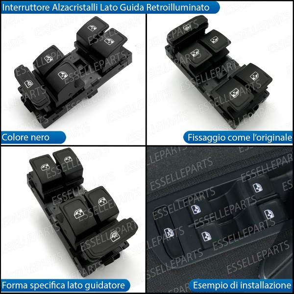 INTERRUTTORE ALZACRISTALLI LATO GUIDATORE PER SEAT LEON 3 5F RESTYLING