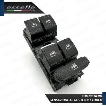 INTERRUTTORE ALZACRISTALLI LATO GUIDATORE NERO / CROMO PER SEAT LEON 3 5F RESTYLING