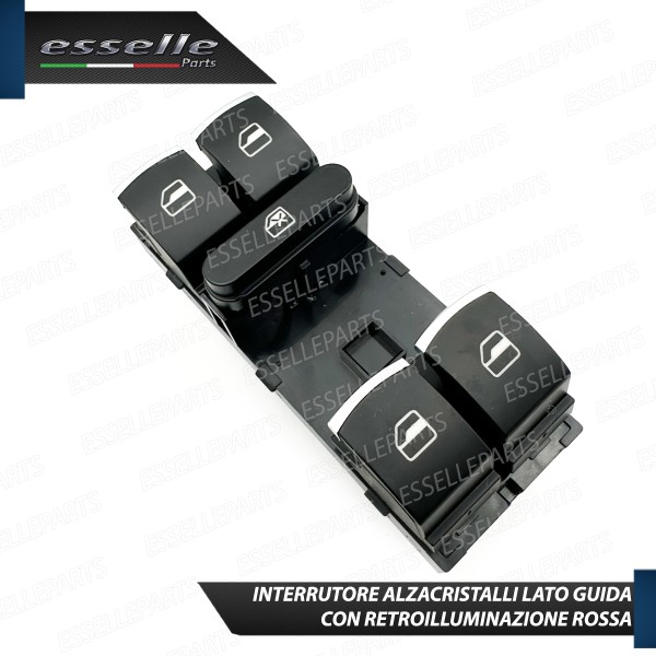 INTERRUTTORE ALZACRISTALLI LATO GUIDATORE NERO / CROMO PER SKODA YETI PRE-RESTYLING