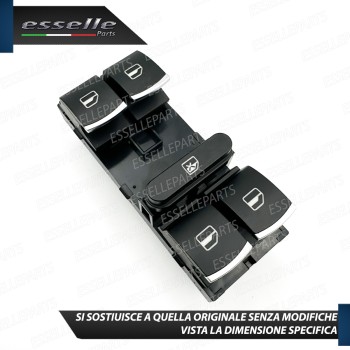 INTERRUTTORE ALZACRISTALLI LATO GUIDATORE NERO / CROMO PER SKODA YETI PRE-RESTYLING
