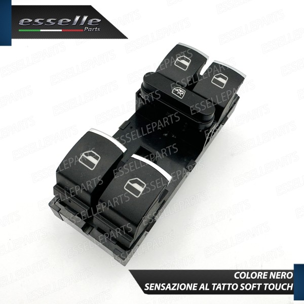 INTERRUTTORE ALZACRISTALLI LATO GUIDATORE NERO / CROMO PER SKODA YETI PRE-RESTYLING