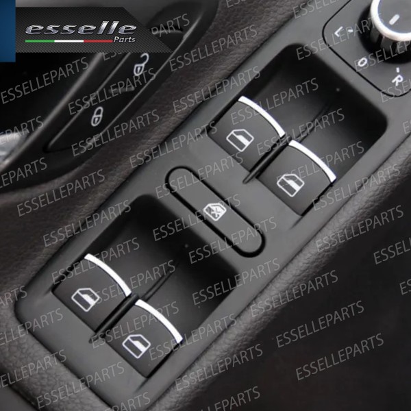 INTERRUTTORE ALZACRISTALLI LATO GUIDATORE NERO / CROMO PER SKODA YETI RESTYLING