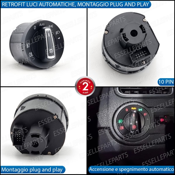 Devio Luci Interruttore Fari Automatici VW Golf plus Retrofit Led Rosso