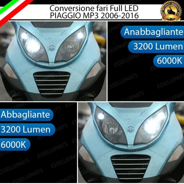 Conversione Fari Full LED PIAGGIO MP3 125 250 DAL 2006 AL 2013