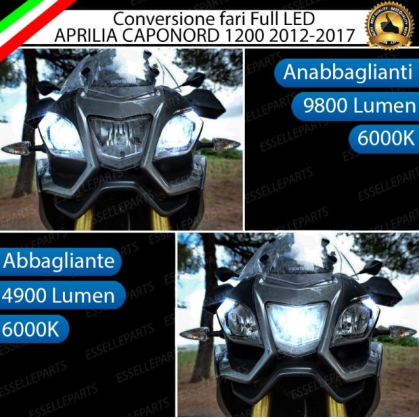 Conversione Fari Full LED Per Aprilia Caponord 1200 (2013-2016) ABS 6000K Bianco