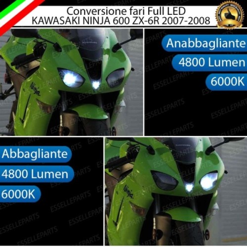 Conversione Fari Full LED Per Kawasaki Ninja 600 ZX-6R 6000K
