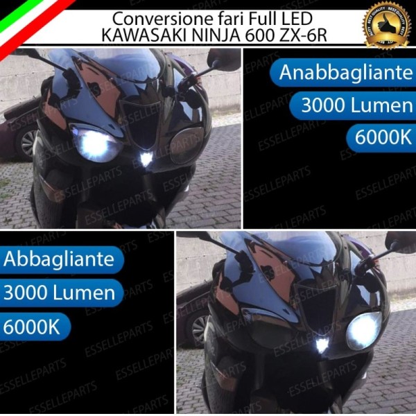 Conversione Fari Full LED ULTRA COMPATTA per KAWASAKI Ninja 600 ZX-6R 2007-2008