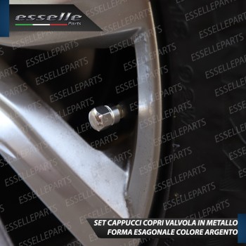 Set 4 Tappi Coprivalvola Argentati in alluminio per Mazda 2 III