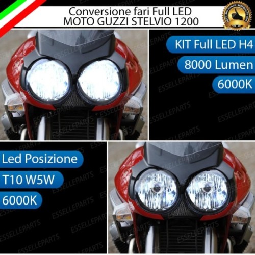 Conversione Fari Full LED ULTRA COMPATTA per MOTO GUZZI Stelvio 1200 2011-2016 8V