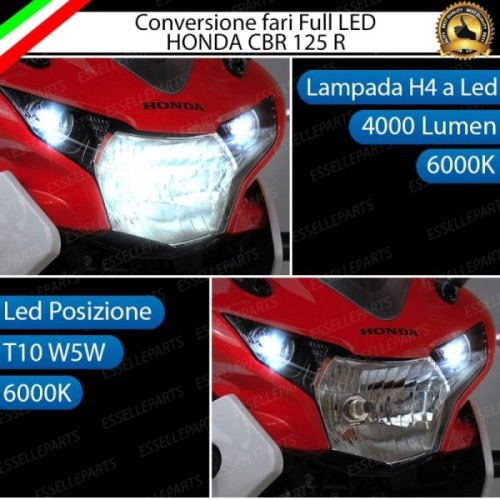 Conversione Fari Full LED per HONDA CBR 125 R (2007-2017) Lampade 6000K Bianco Ghiaccio