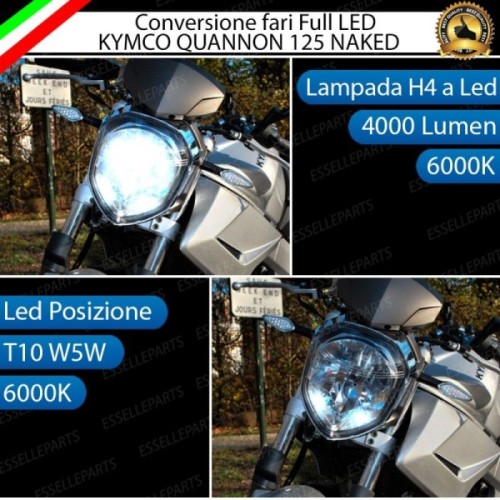 Conversione Fari Full LED ULTRA COMPATTA per KYMCO Quannon 125 2010-2017 Naked