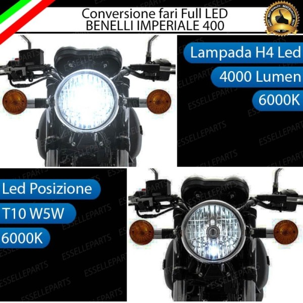 Conversione Fari Full LED per BENELLI Imperiale 400 (2018) Lampade 6000K Bianco Ghiaccio
