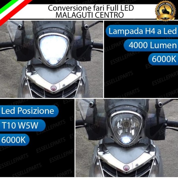Conversione Fari Full LED ULTRA COMPATTA per MALAGUTI Centro 125 i.e. 2007-2011