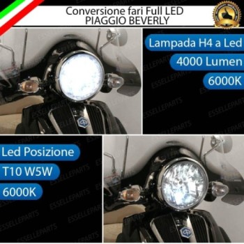 Conversione Fari Full LED ULTRA COMPATTA per PIAGGIO Beverly 500 2007-2012 Cruiser