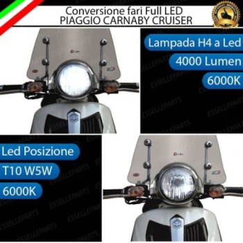 Conversione Fari Full LED ULTRA COMPATTA per PIAGGIO Carnaby 300 2008-2013 Cruiser